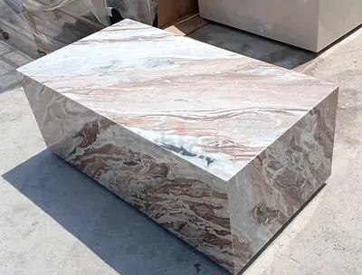 Natural Fancia Brown Marble  Rectangular Coffee Table