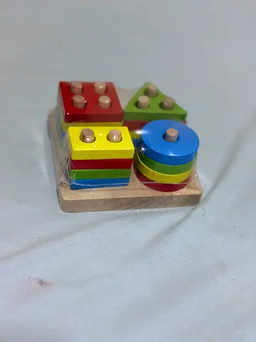 Wooden Shape Stacking Toy - Toddler Educational Puzzle