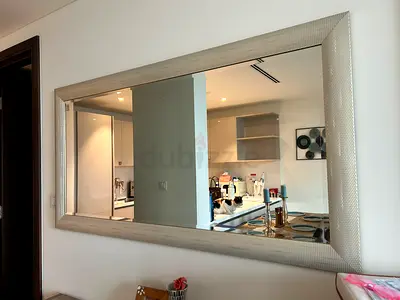 Large Decorative Wall Mirror with Textured gold Frame