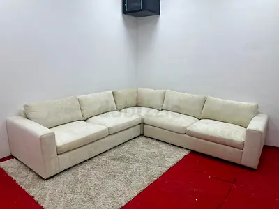 Like new condition pottery barn beige color corner lshape sofa