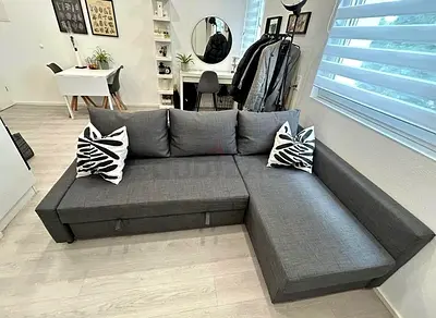 Ikea Gray Friheten corner sofa bed / L-shaped sofa combed