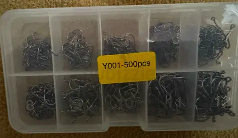 Fishing hook Y001-500 pcs box 3,4,5,6,7,8,9,10,11,12 No. each size 50 pcs