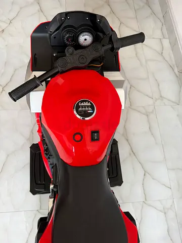 Red Electric Ride-On Sports Bike for Kids with Training Wheels