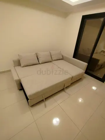 IKEA L Shape Sofa cum bed with big storage and you can fix the storage left or right anyside