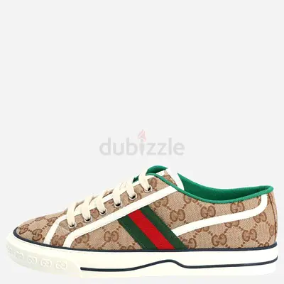 Authentic Gucci Beige/ Ebony Tennis 1977 Sneakers Size UK 9 EU 43