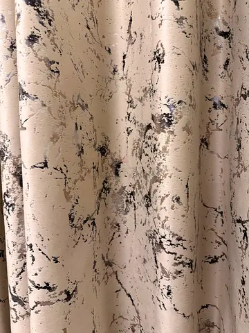 100% light blocking, Light Beige Marble-Effect Curtain Fabric (Ready-Made Panel)