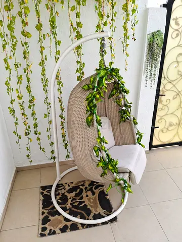 Wicker Hanging Egg Chair with Stand — Comfortable Patio Swing