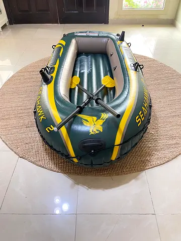 Seahawk 2-person Inflatable Boat with Oars - Good Condition