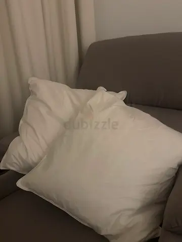 Two white throw pillows in good condition (set of 2)