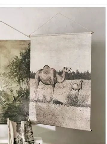 Vintage-style Camel Wall Hanging Tapestry