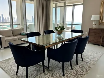 Table , dinning , Railway wood table with 6 chairs