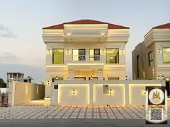 Villa for sale in Al Zahia with a modern classic design, front setback with parking, spacious courty