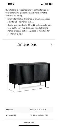 West elm side board entrance table