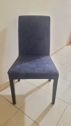 Upholstered Dining/Accent Chair - Dark Grey Patterned Fabric