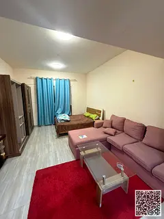 .Furnished studio apartment for rent in Ajman, Corniche area, clean and tidy furniture, all bills an
