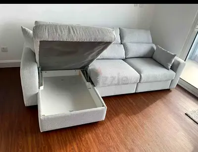 IKEA Estate L Shape Sofa Bed Gray Good condition