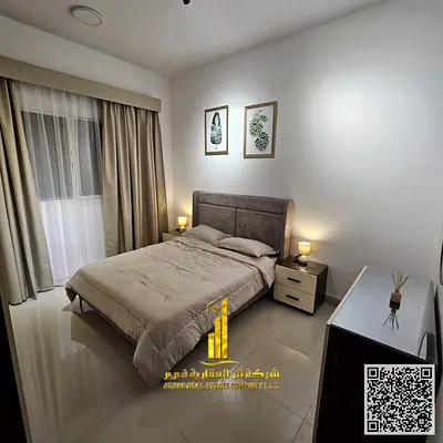 Luxury apartment, brand new, never before occupied. One bedroom, living room, and balcony. Ajman, Al Jurf 2. Fully furnished, available for monthly re