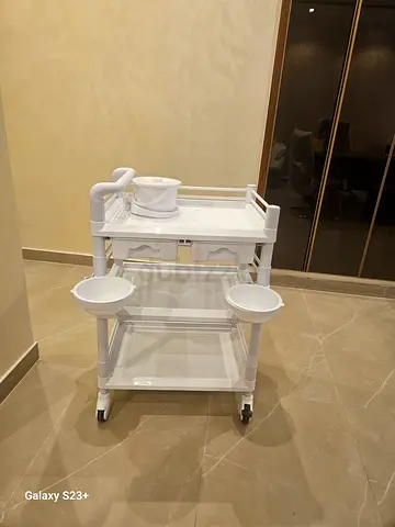 White 3-Tier Utility Trolley / Salon Cart on Wheels very stong and unique