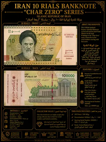 Luxury Iranian Banknote – 10K Toman New Series500001