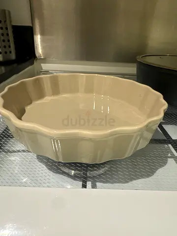 Ceramic Fluted Pie/Baking Dish - Cream