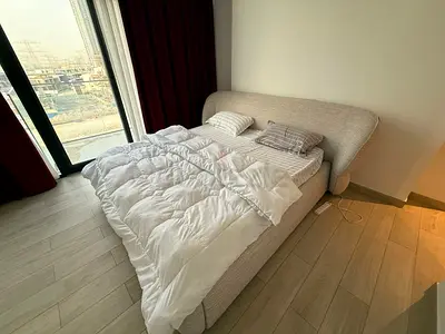 Brand New ! King Size - 180x200 - Light Grey Fabric Double Bed with Headboard -