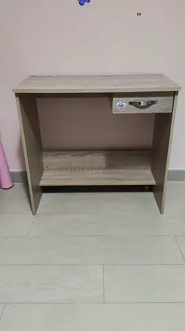 Compact wooden study desk with single drawer - light oak