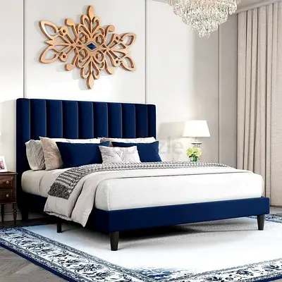 Primium Quality Queen size fully customisable bedframe in soft Valvet Fabric