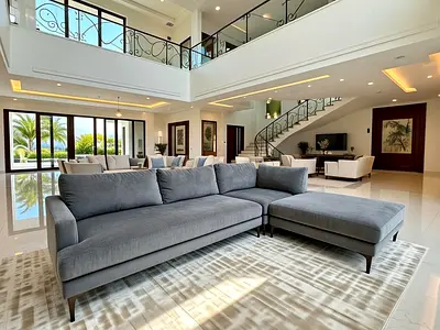 West Elm Modern Grey L- Shape Sectional Sofa with Ottoman