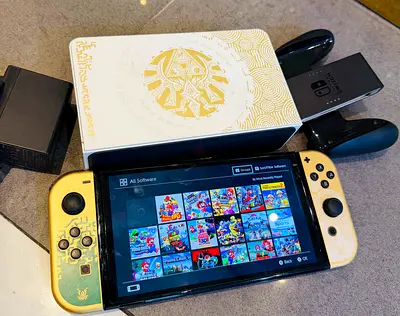 switch oled zelda edition 27 games installed