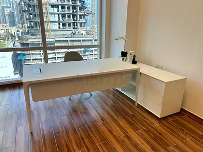 White desk rectangular shape