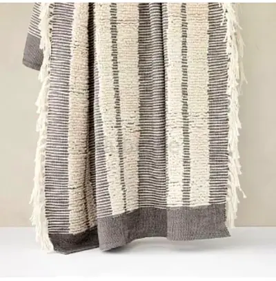 West Elm textured cotton tassel throw (127 x 152 cm) - New