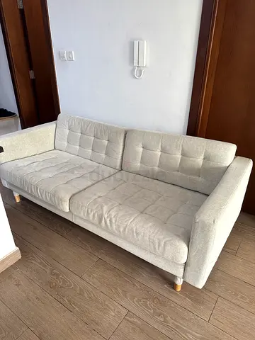 IKEA LANDSKRONA Light Grey 3-Seater Fabric Sofa - Bought for AED 2995
