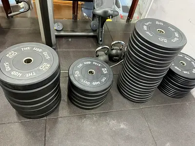 Set of Rubber Bumper Weight Plates (Various Sizes) - Good Condition