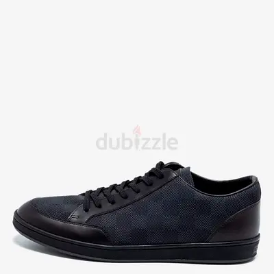 Authentic Louis Vuitton Graphite/Black Damier Nylon and Leather Offshore Low-Top Sneakers Size 41.5