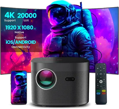4K projector, supports 2.4G/5G dual-band WiFi 6 and Bluetooth 5.3.