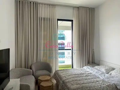 استوديو مفروش | برج إسكان مارينا | شرفة تطل على المدينة والمارينا