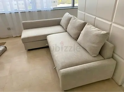 Ikea Beige Friheten L-shaped sofa combed