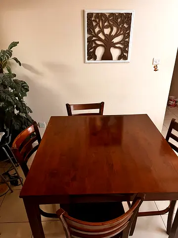 Dining table and chairs