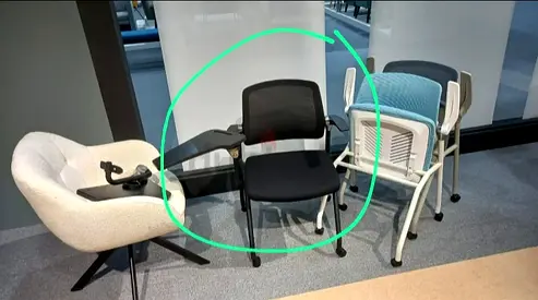 Black chair with handrest