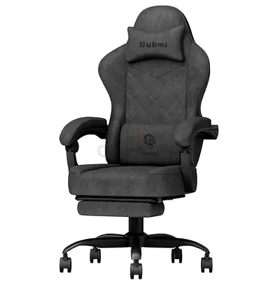 Ergonomic Gaming/Office Recliner Chair with Footrest - Grey