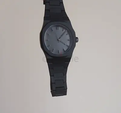 Matte Black Mens Wristwatch analog quartz with link removal tool