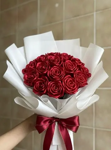 Handmade Red Rose Bouquet - Artificial Floral Gift