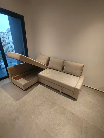 IKEA L Shape Sofa cum bed with big storage and you can fix the storage left or right anyside