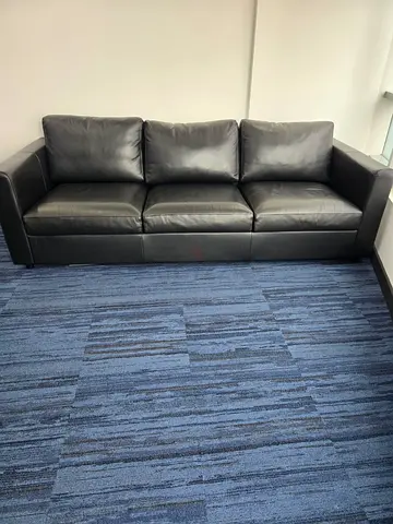 Black Leather Sofa Set - 1x1 seater, 1x2seater, 1x3seater, Excellent Condition
