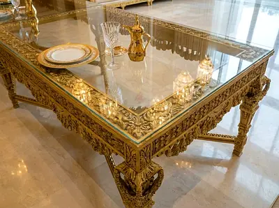 5-Meter Gold Gilded Banquet Table