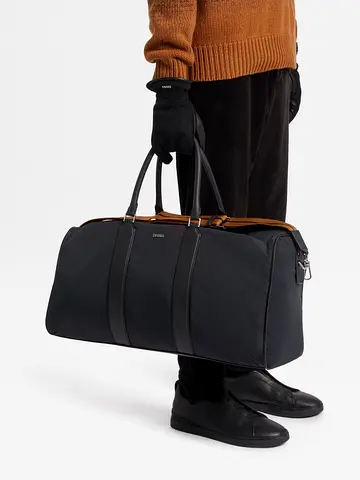 ZEGNA Black Nylon Holdall 55