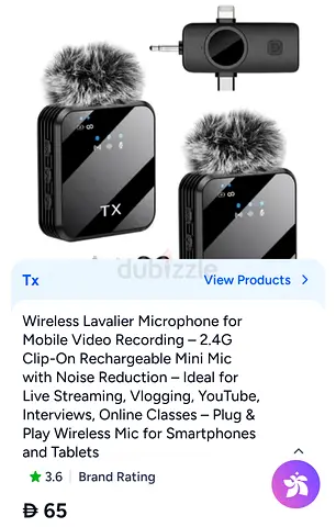 Wireless Lavalier Microphone TX 2.4G — Clip-on Rechargeable Mic with Windshields