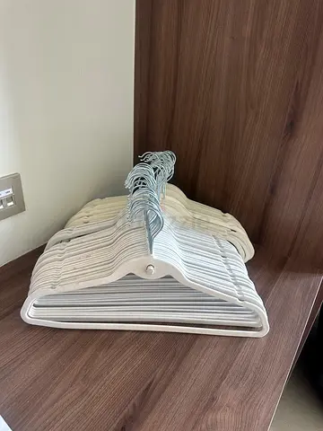 Set of 60 White Velvet Clothes Hangers - Good Condition