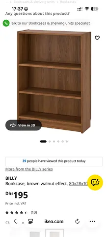 IKEA BILLY Bookcase, Brown Walnut Effect (80x28x106 cm) - Good Condition