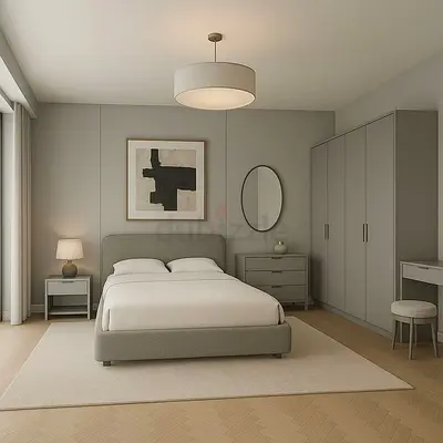 Minimalist Grey Double Bed